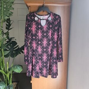 Mudd Floral Long Sleeve Mini Dress